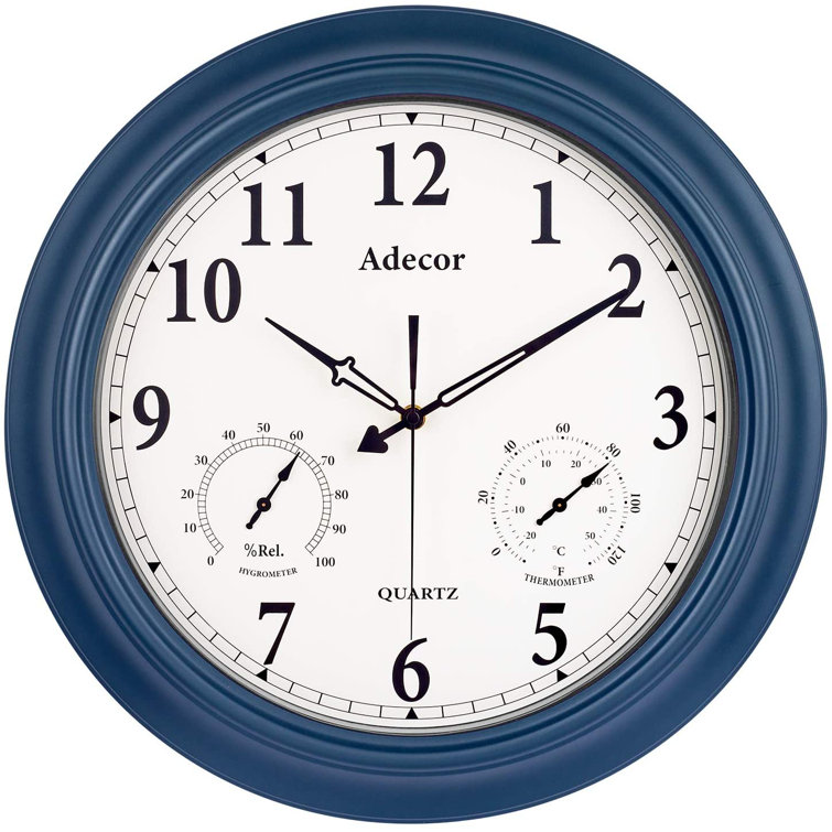 Red Barrel Studio® Outdoor Clocks With Thermometer And Hygrometer Combo